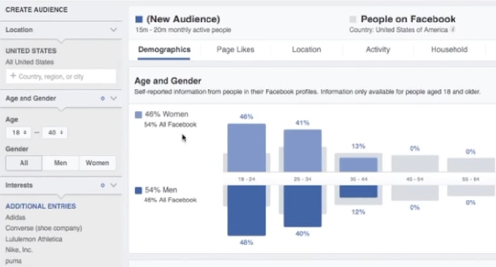 Demographics on Facebook Audience Insights